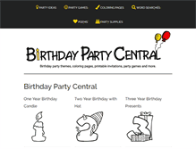 Tablet Screenshot of birthdaypartycentral.com